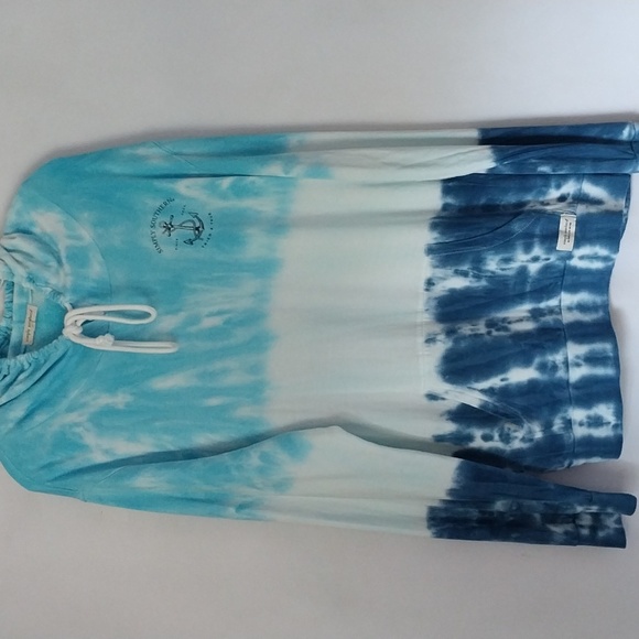 SIMPLY SOUTHERN HOODIE Super Soft Blue Tie Dyed - Picture 1 of 5
